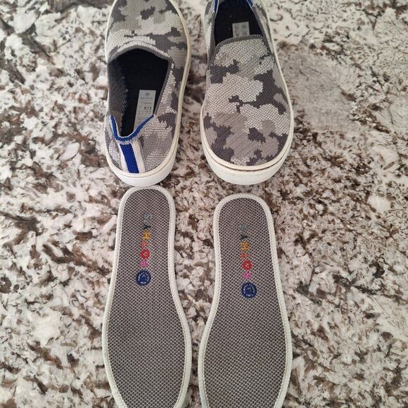 Rothy's Girls Gray Camouflage Slip-On Sneakers size 13K - Picture 6 of 10